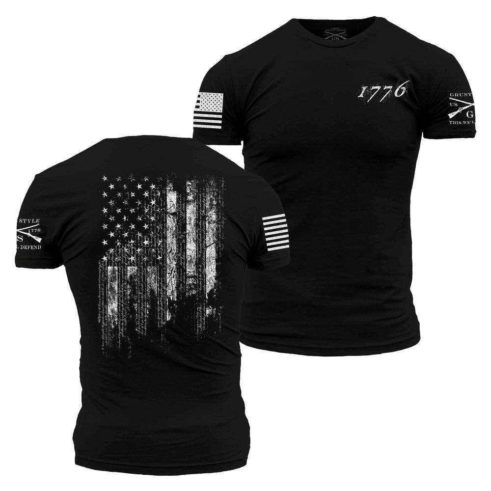 Grunt Style Tshirt - 1776 Flag T-Shirt - Black 