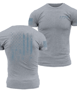 Grunt Style Tshirt - 1776 Flag T-Shirt - Dark Heather Gray 