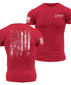 Grunt Style Tshirt - 1776 Flag T-Shirt - Red 