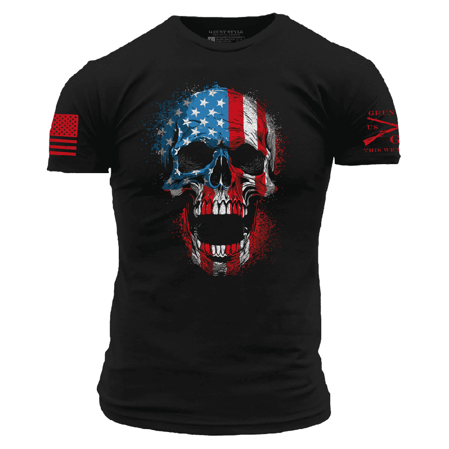 Grunt Style Tshirt - American Reaper Skull T-Shirt - Black 