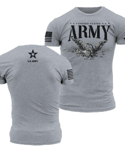 Grunt Style Tshirt - Army - Eagle T-Shirt - Dark Heather Gray 