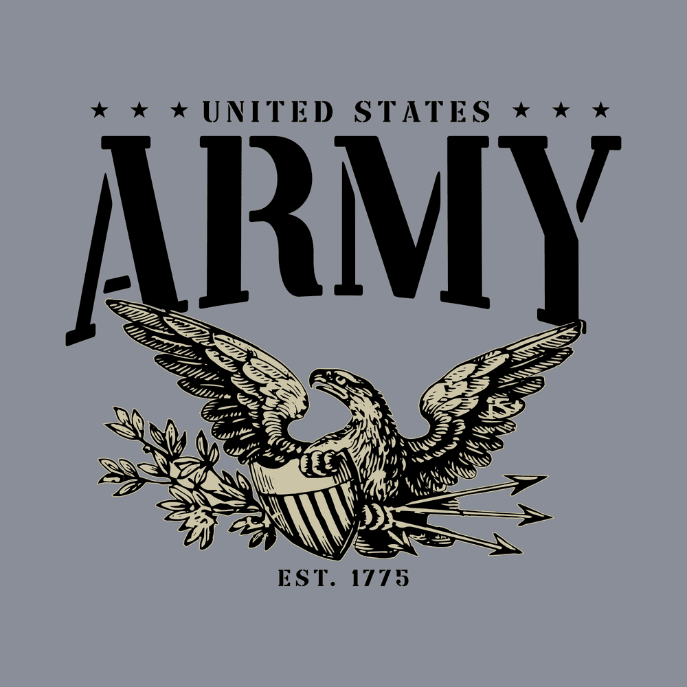 Grunt Style Tshirt - Army - Eagle T-Shirt - Dark Heather Gray