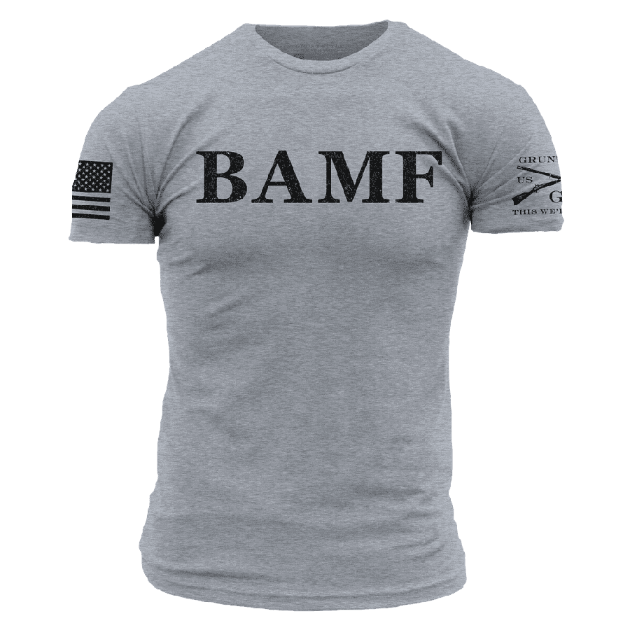 Grunt Style Tshirt - BAMF T-Shirt - Dark Heather Gray