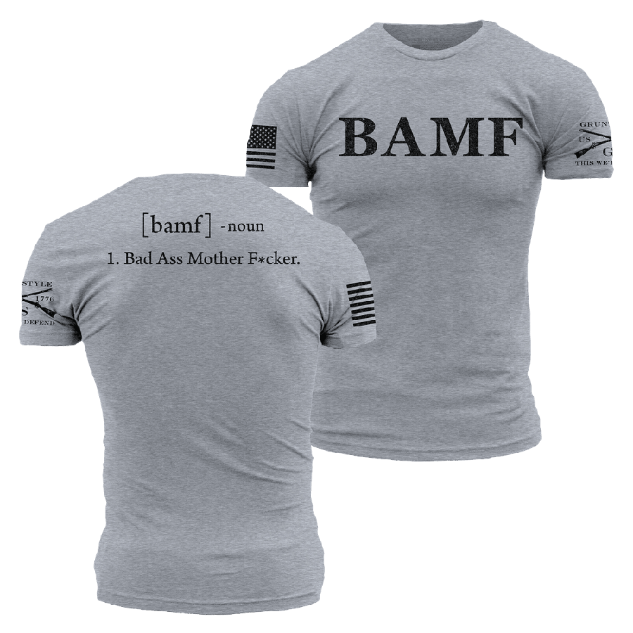 Grunt Style Tshirt - BAMF T-Shirt - Dark Heather Gray