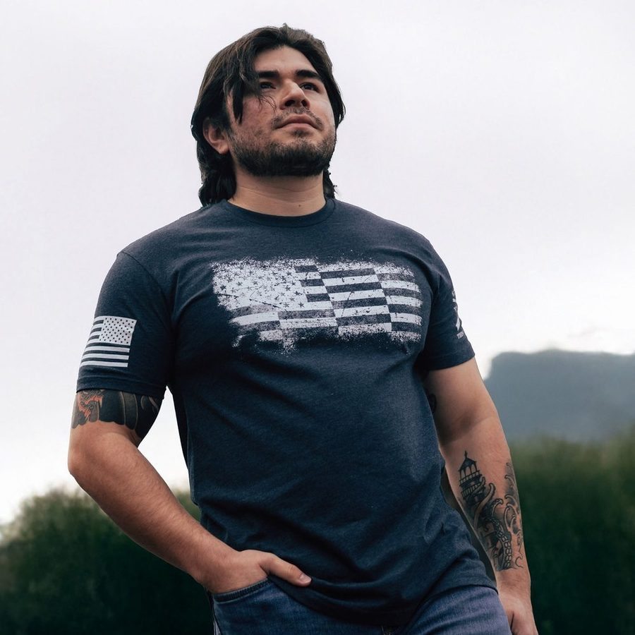 Grunt Style Tshirt - Bar Flag T-Shirt - Midnight Navy