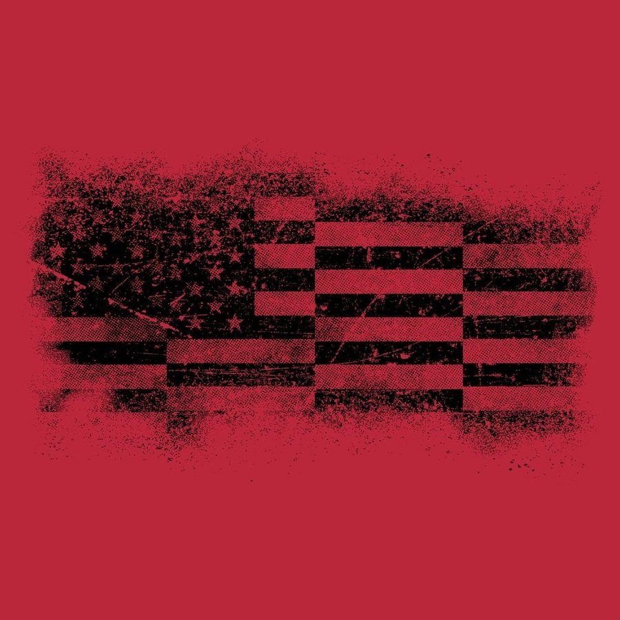 Grunt Style Tshirt - Bar Flag T-Shirt - Red