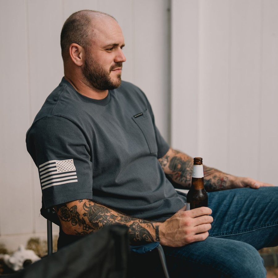 Grunt Style Tshirt - Basic Heavyweight Pocket T-Shirt - Charcoal