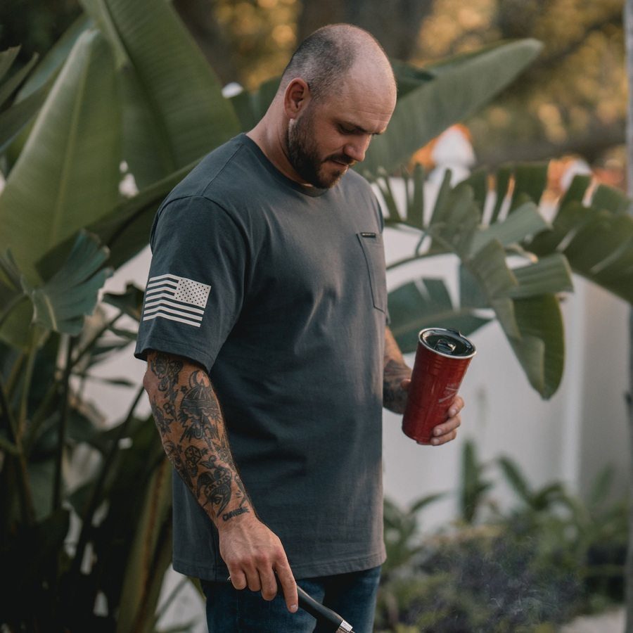 Grunt Style Tshirt - Basic Heavyweight Pocket T-Shirt - Charcoal