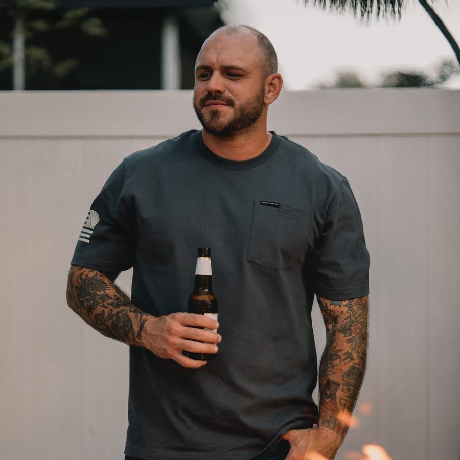 Grunt Style Tshirt - Basic Heavyweight Pocket T-Shirt - Charcoal