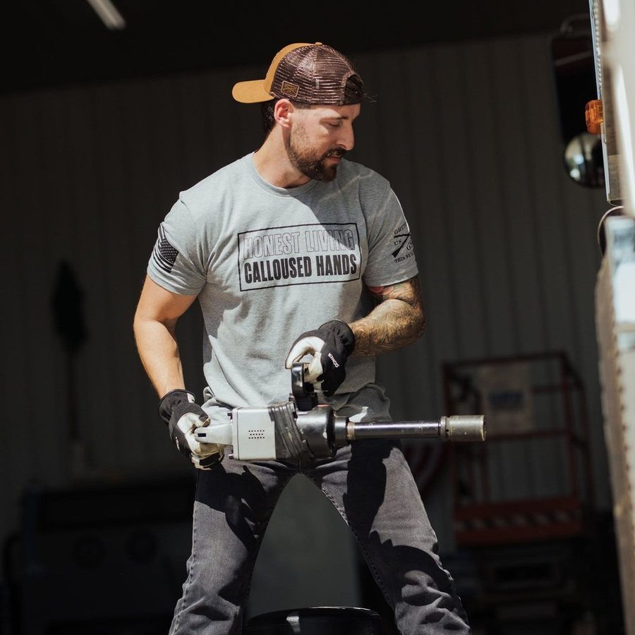 Grunt Style Tshirt - Calloused Hands T-Shirt - Dark Heather Gray