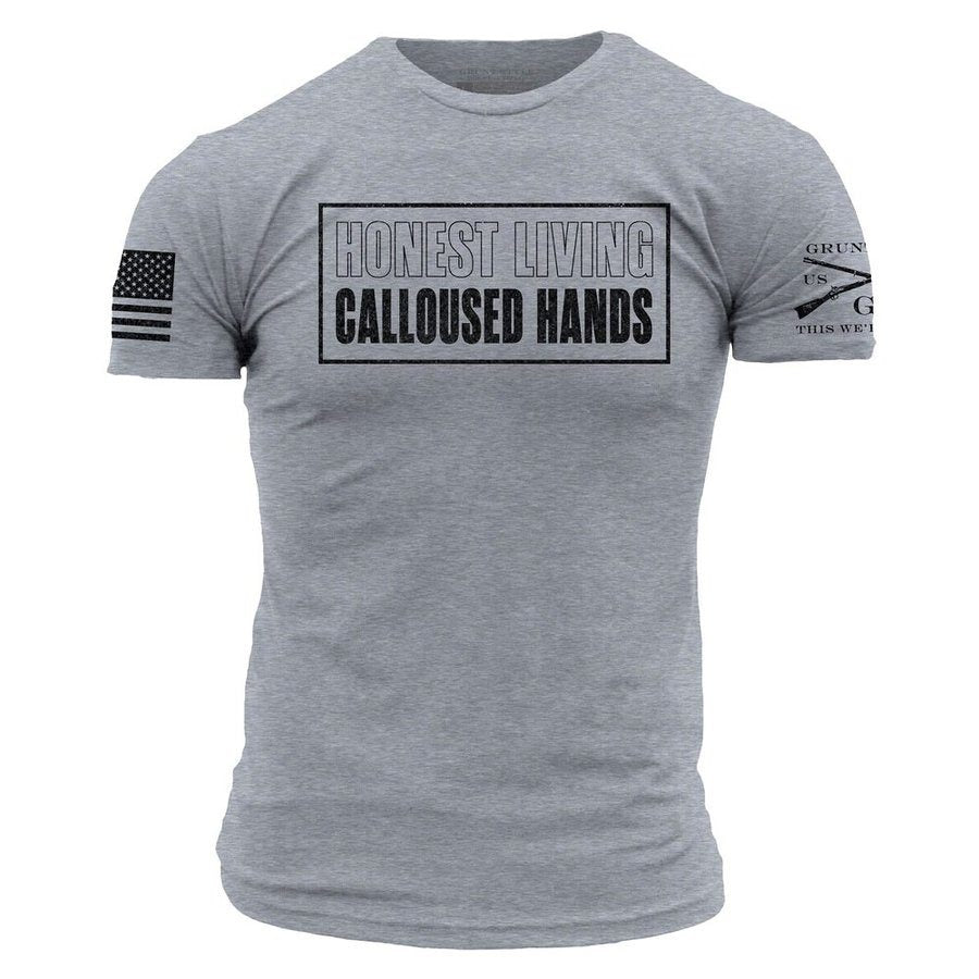 Grunt Style Tshirt - Calloused Hands T-Shirt - Dark Heather Gray 