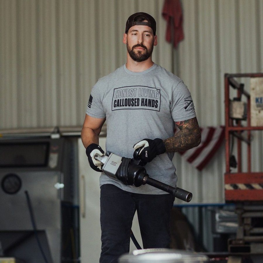 Grunt Style Tshirt - Calloused Hands T-Shirt - Dark Heather Gray