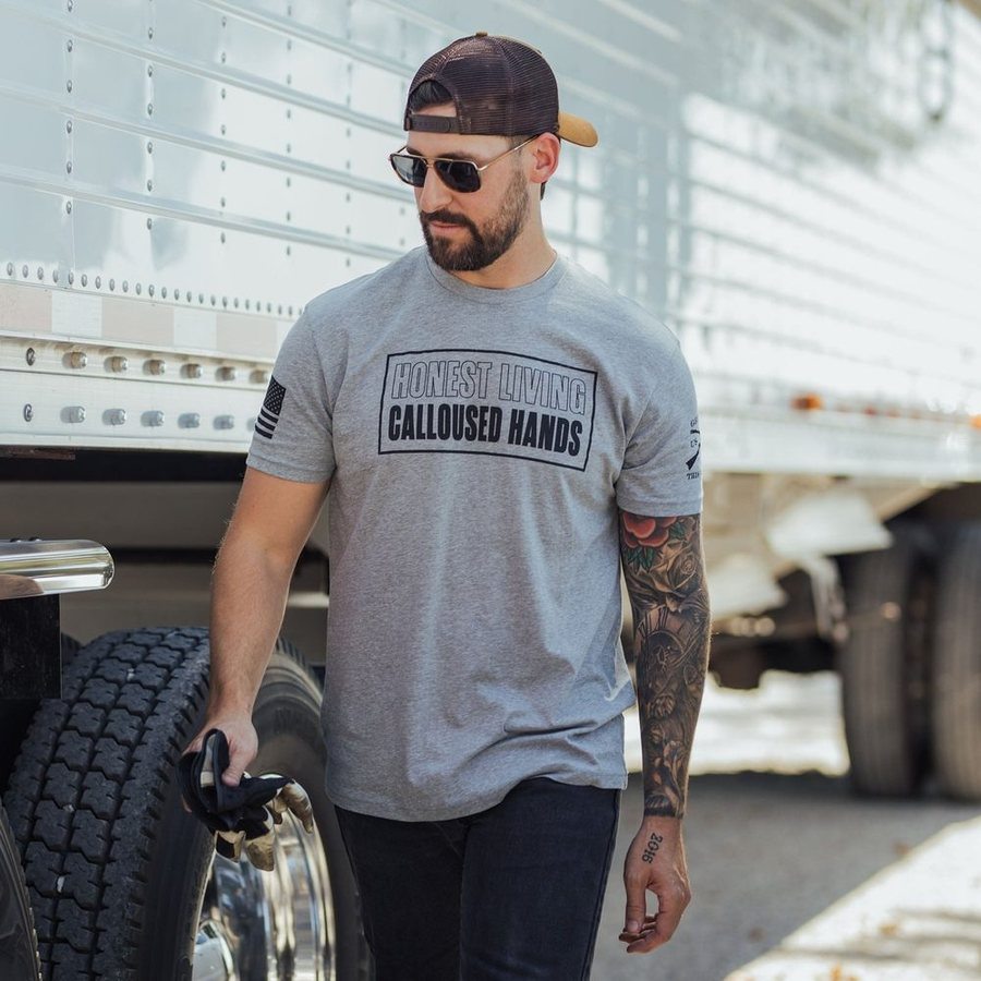 Grunt Style Tshirt - Calloused Hands T-Shirt - Dark Heather Gray