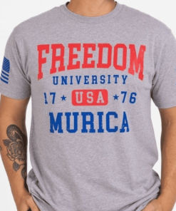 Grunt Style Tshirt - Freedom University T-Shirt - Dark Heather Gray 