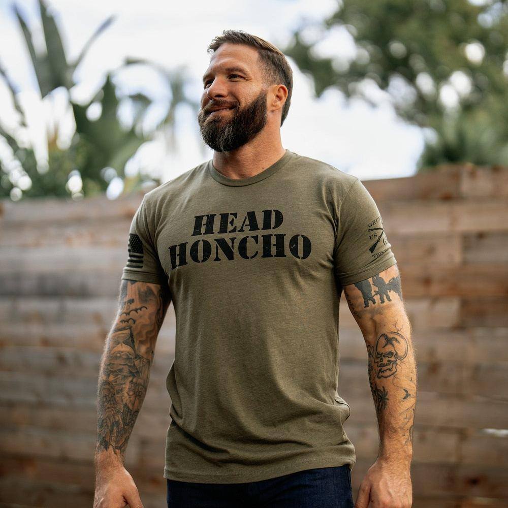 Grunt Style Tshirt - Head Honcho T-Shirt - Military Green