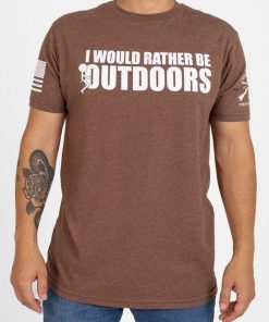 Grunt Style Tshirt - I Would Rather T-Shirt - Heather Brown 