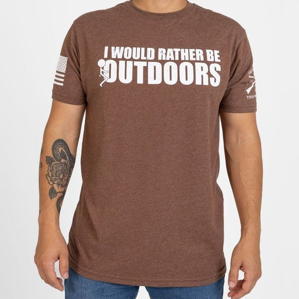 Grunt Style Tshirt - I Would Rather T-Shirt - Heather Brown 