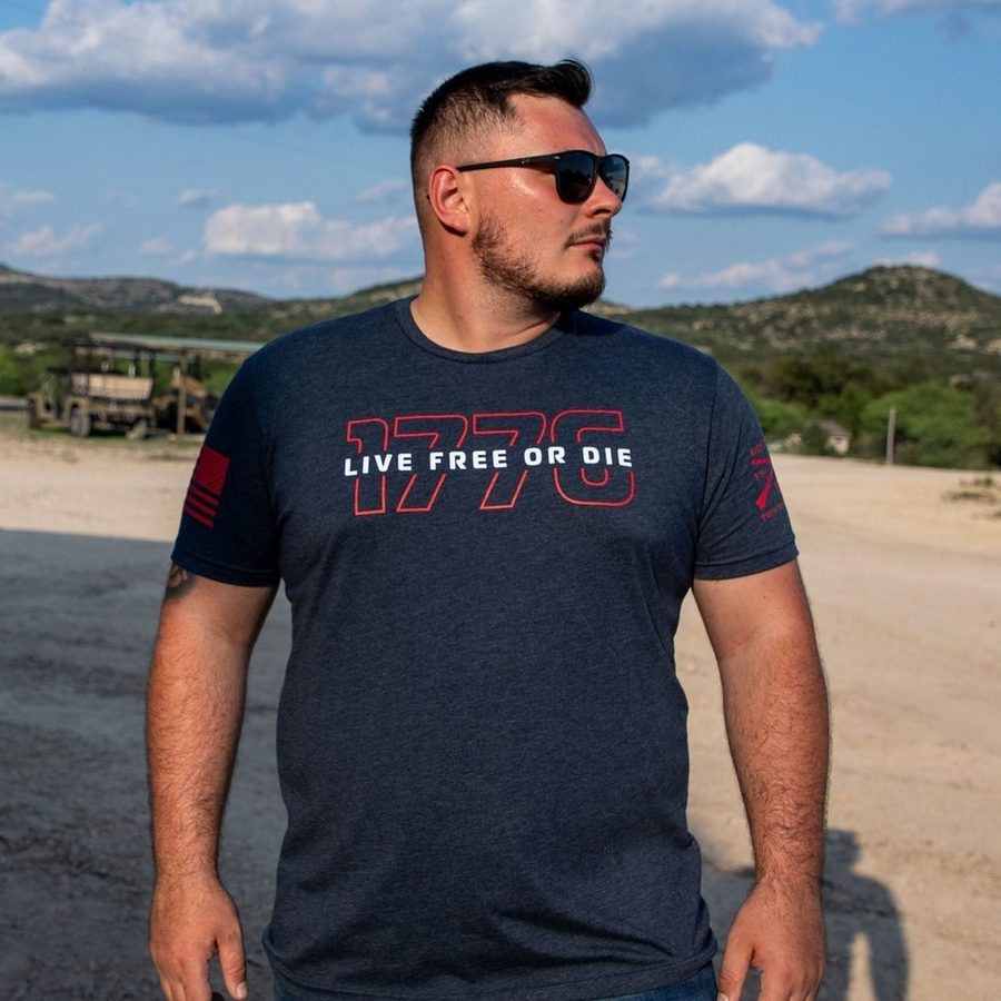 Grunt Style Tshirt - Live Free Or Die '76 T-Shirt - Midnight Navy