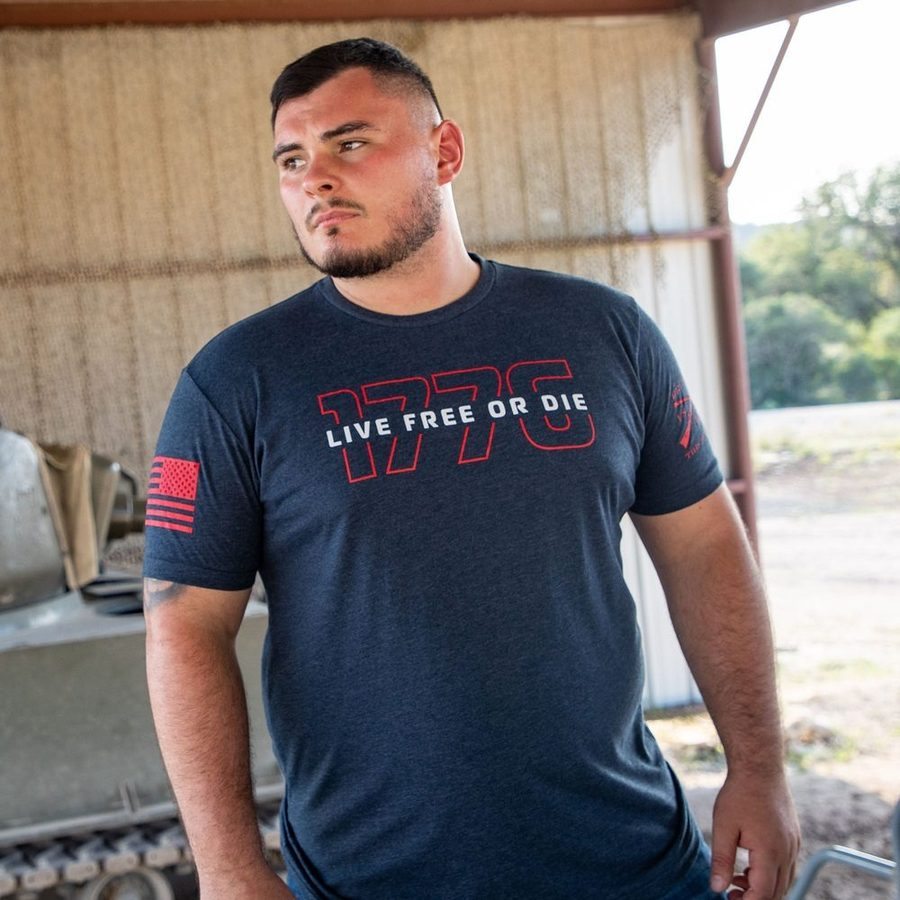 Grunt Style Tshirt - Live Free Or Die '76 T-Shirt - Midnight Navy