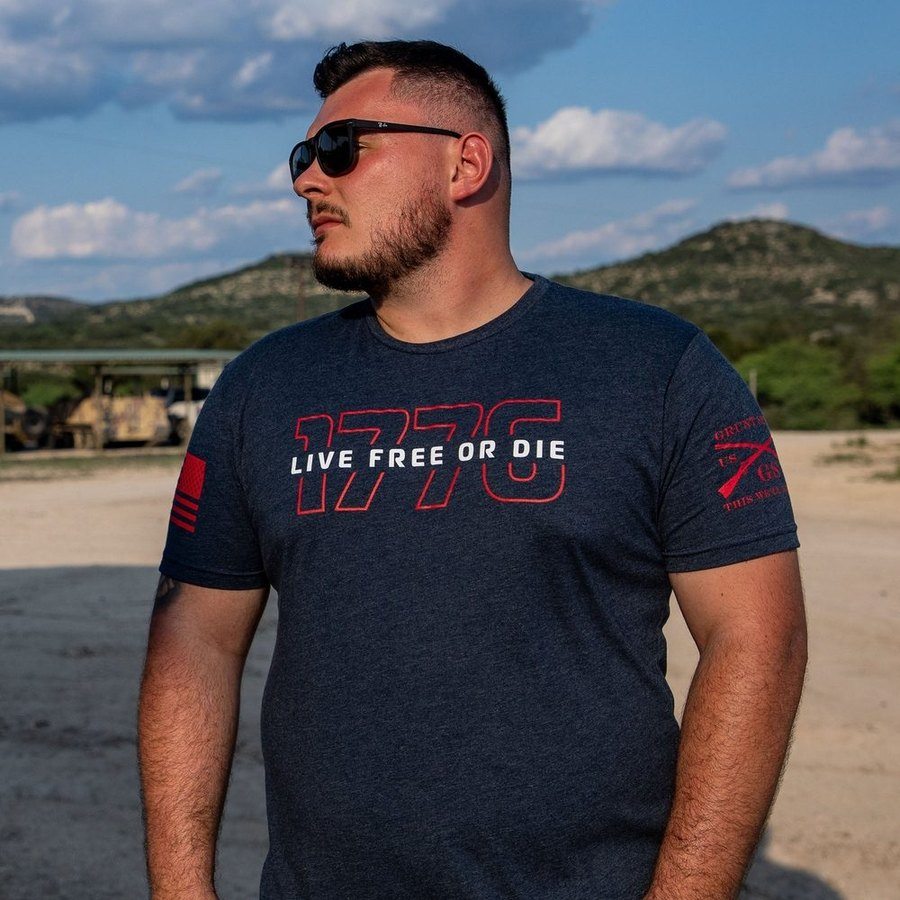 Grunt Style Tshirt - Live Free Or Die '76 T-Shirt - Midnight Navy