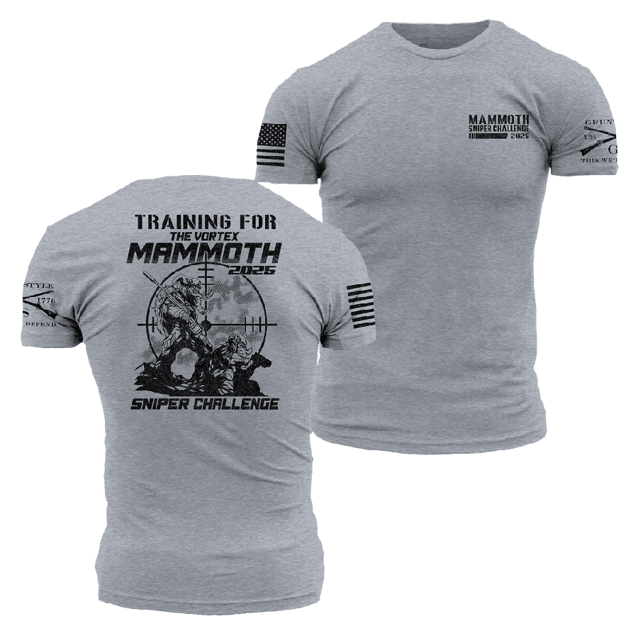 Grunt Style Tshirt - Mammoth Sniper Challenge 2025 Training T-Shirt - Dark Heather Gray