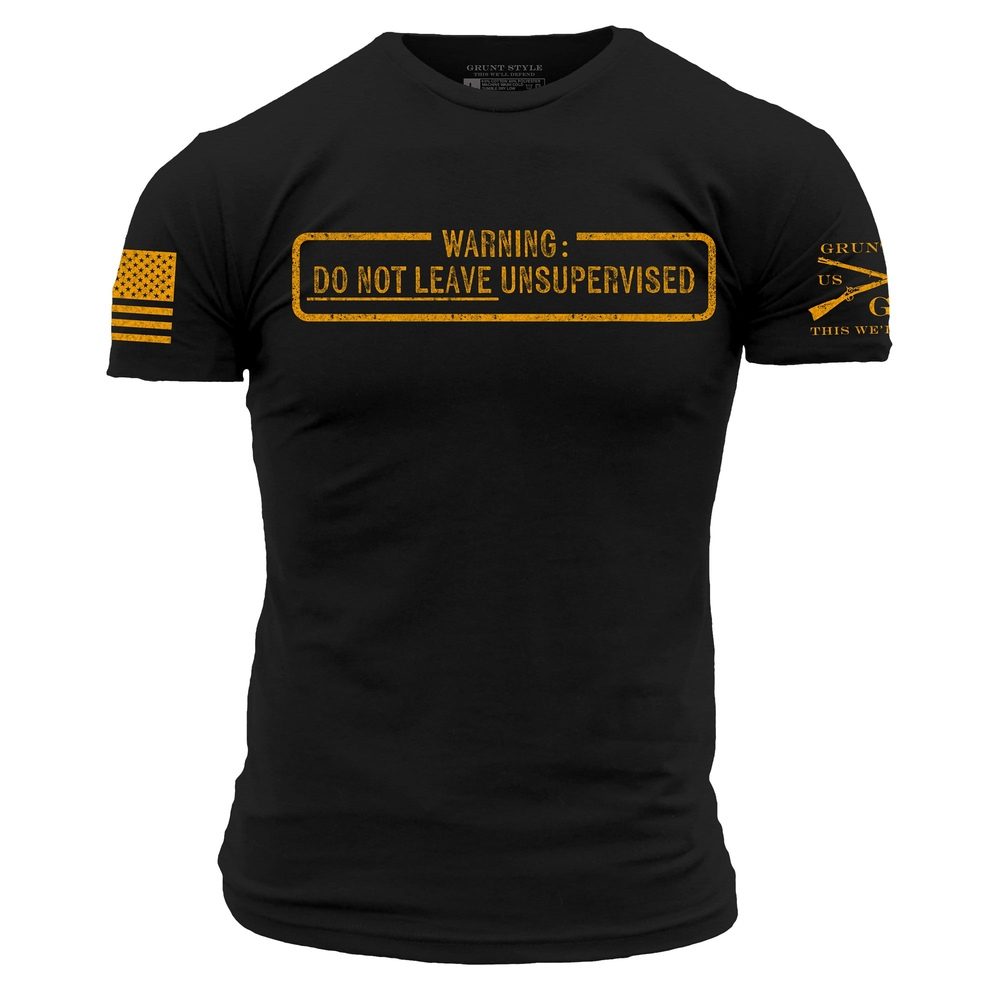 Grunt Style Tshirt - Needs Supervision T-Shirt - Black 