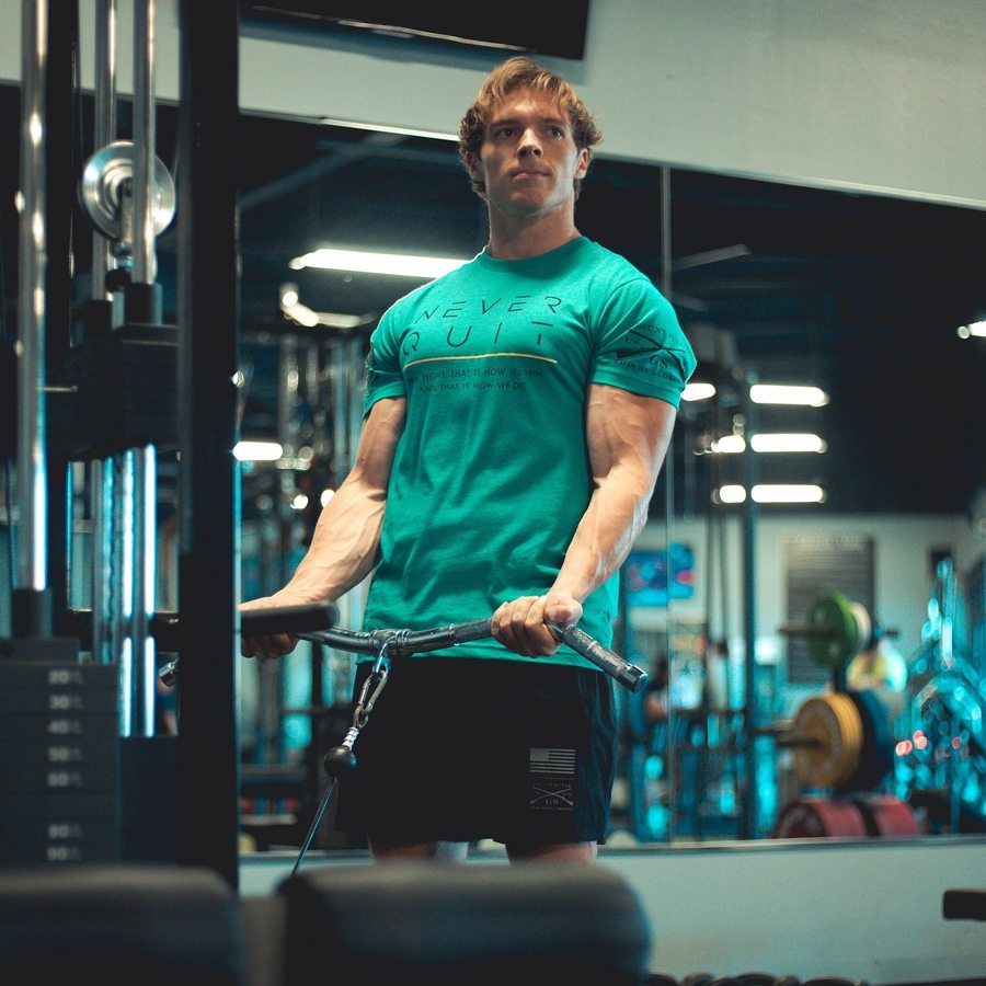 Grunt Style Tshirt - Never Quit T-Shirt - Heather Aqua