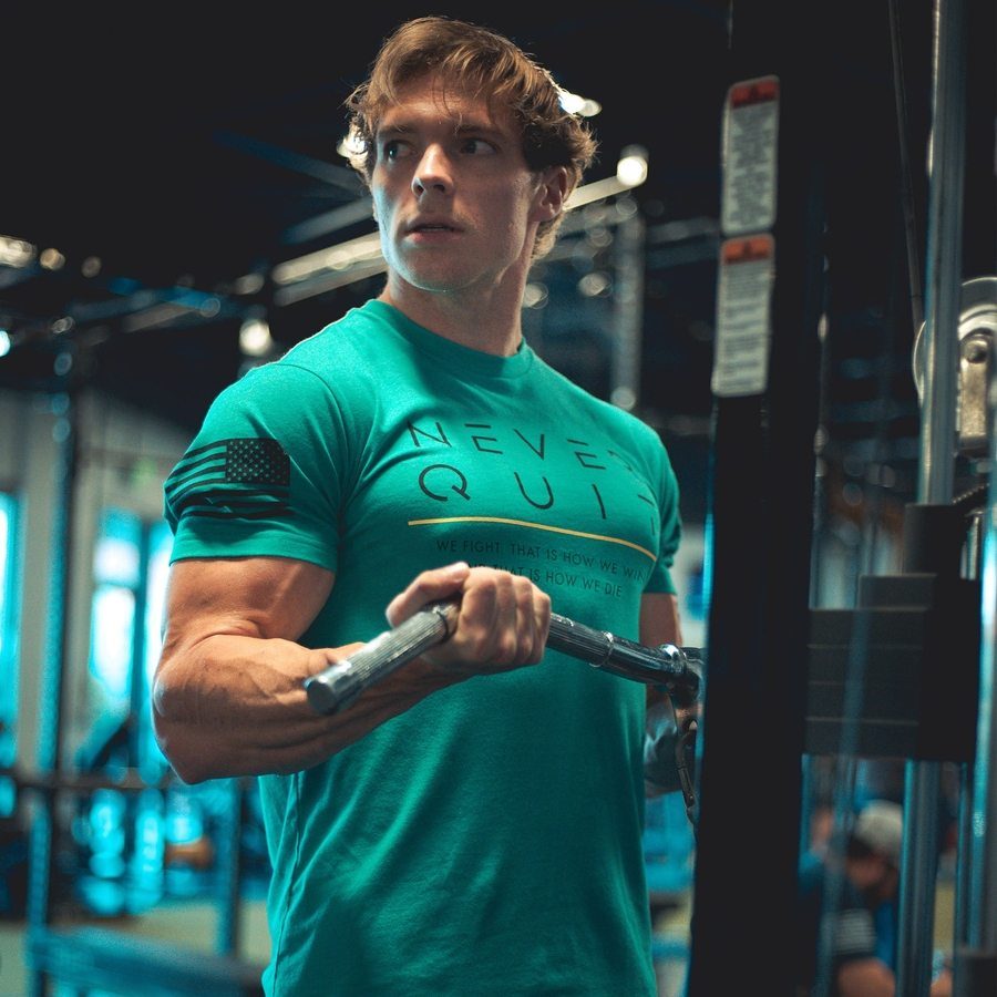 Grunt Style Tshirt - Never Quit T-Shirt - Heather Aqua