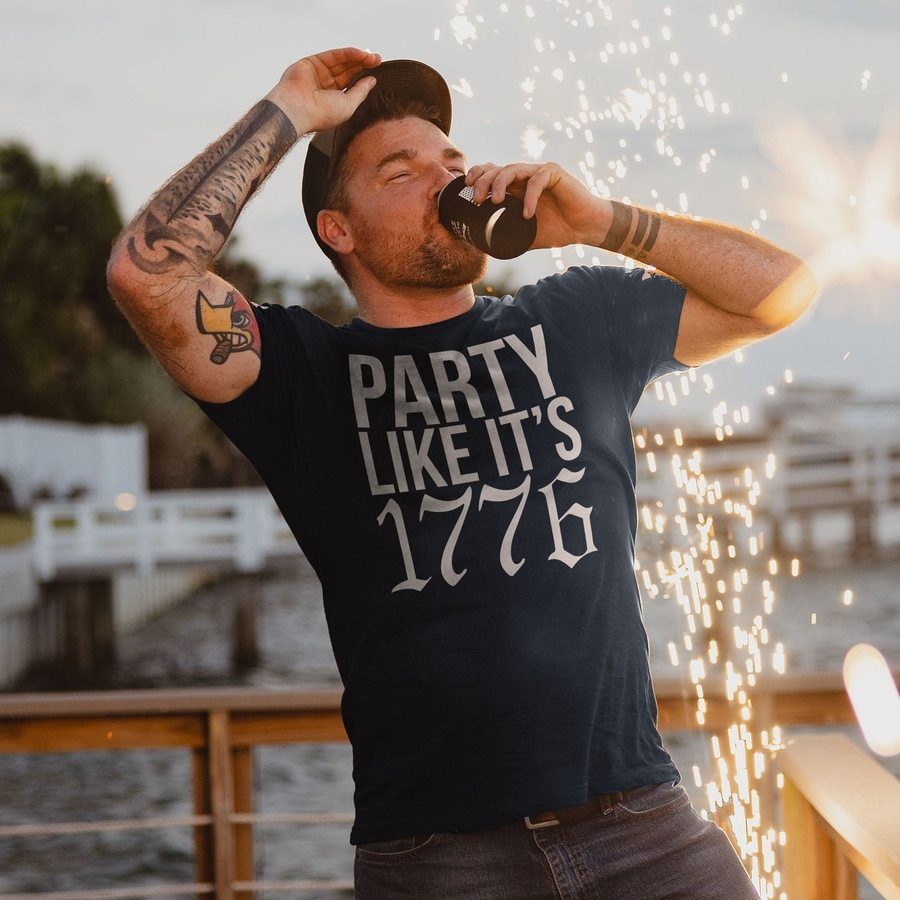 Grunt Style Tshirt - Party Like It 1776 T-Shirt - Midnight Navy