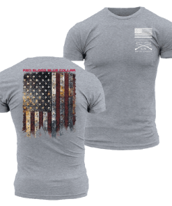 Grunt Style Tshirt - Red Blood Blue Collar® T-Shirt - Dark Heather Gray 