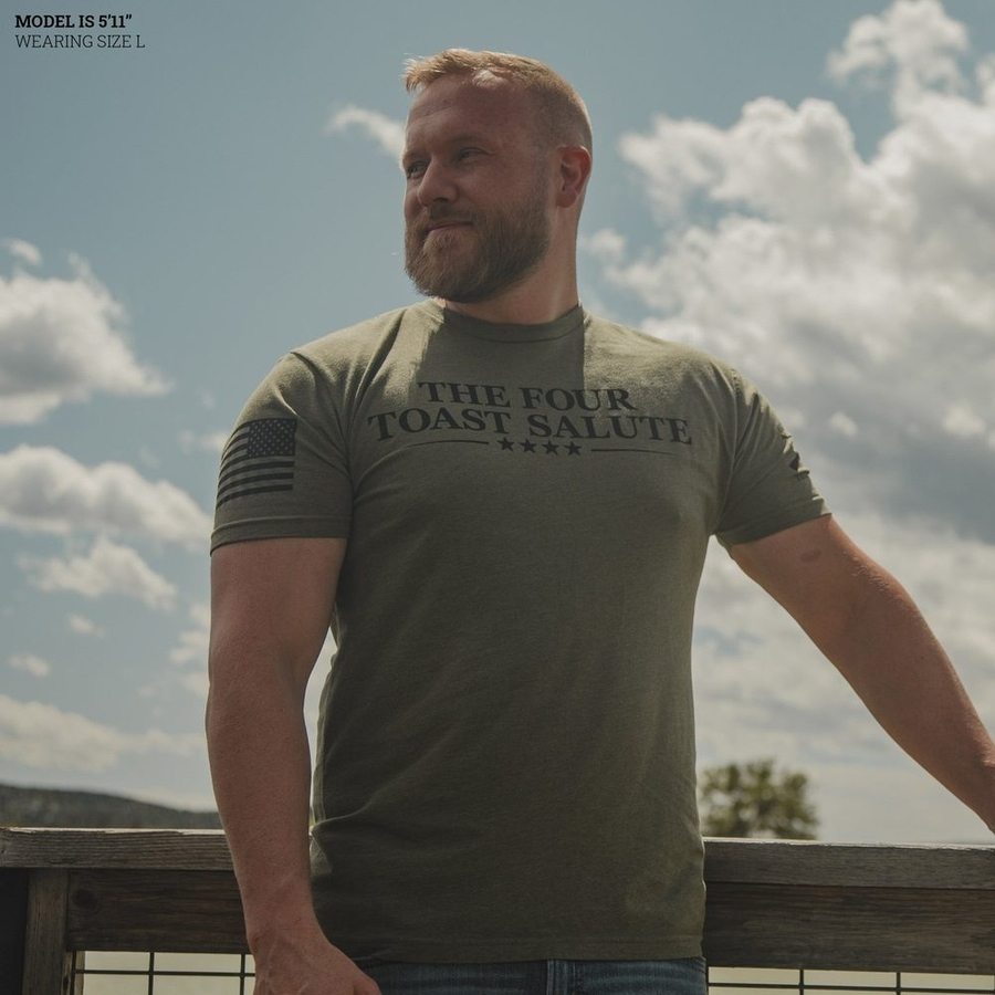 Grunt Style Tshirt - The Four Toast Salute T-Shirt - Military Green
