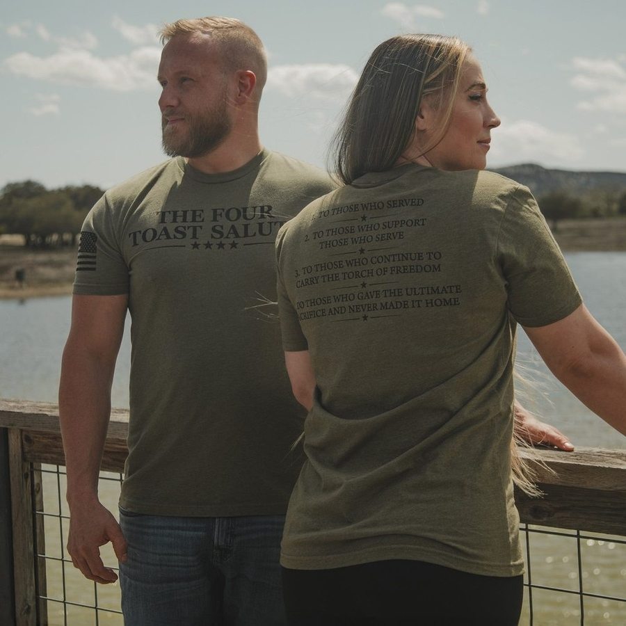 Grunt Style Tshirt - The Four Toast Salute T-Shirt - Military Green