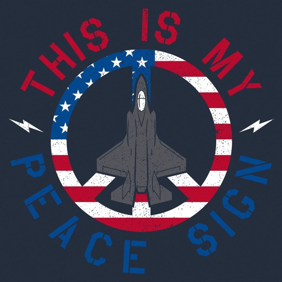Grunt Style Tshirt - This Is My Peace Sign T-Shirt - Midnight Navy