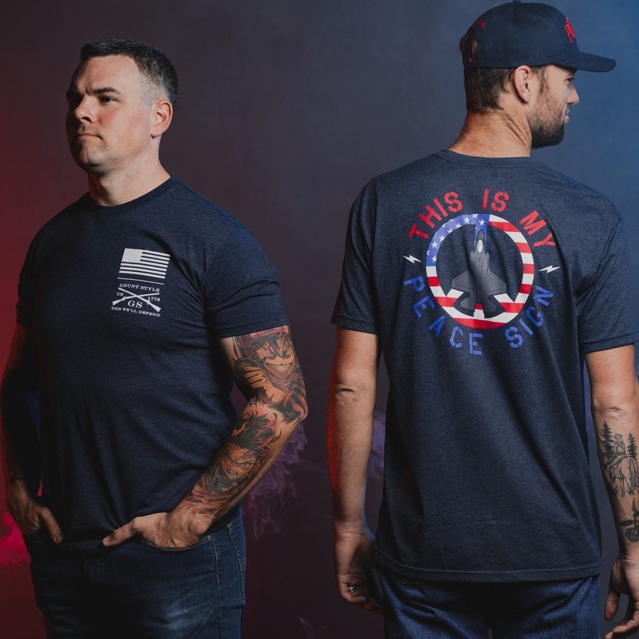 Grunt Style Tshirt - This Is My Peace Sign T-Shirt - Midnight Navy