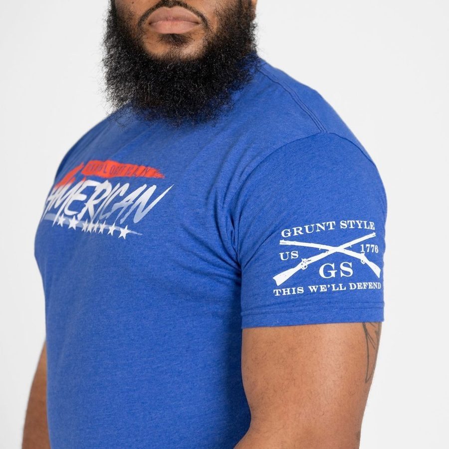 Grunt Style Tshirt - Unapologetically American T-Shirt - Royal
