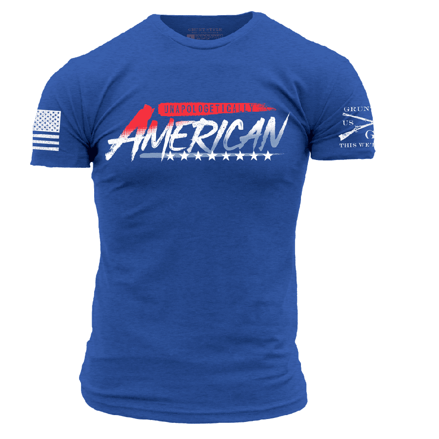 Grunt Style Tshirt - Unapologetically American T-Shirt - Royal