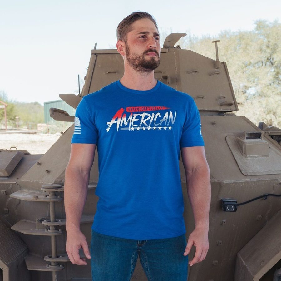 Grunt Style Tshirt - Unapologetically American T-Shirt - Royal