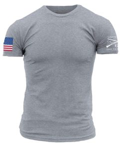 Grunt Style Tshirt - USA Flag Basic T-Shirt - Dark Heather Gray 