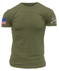 Grunt Style Tshirt - USA Flag Basic T-Shirt - Military Green 