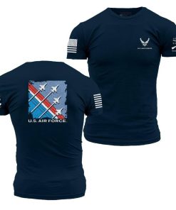 Grunt Style Tshirt - USAF - Finger-Four Formation T-Shirt - Midnight Navy 