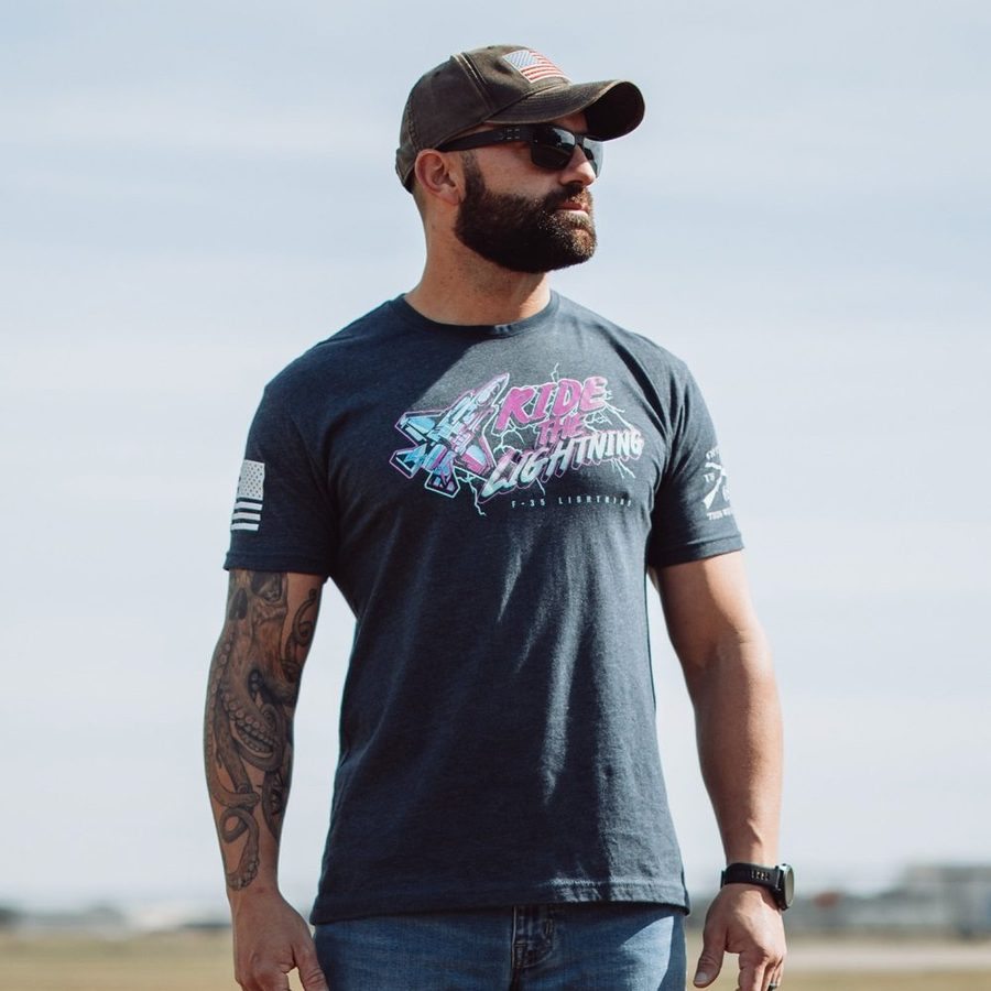 Grunt Style Tshirt - USAF - Ride The Lightning T-Shirt - Midnight Navy