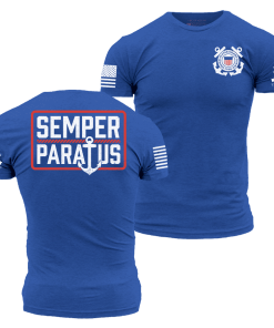 Grunt Style Tshirt - USCG - Semper Paratus T-Shirt - Royal 