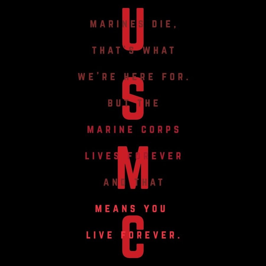 Grunt Style Tshirt - USMC - Lives Forever T-Shirt - Black
