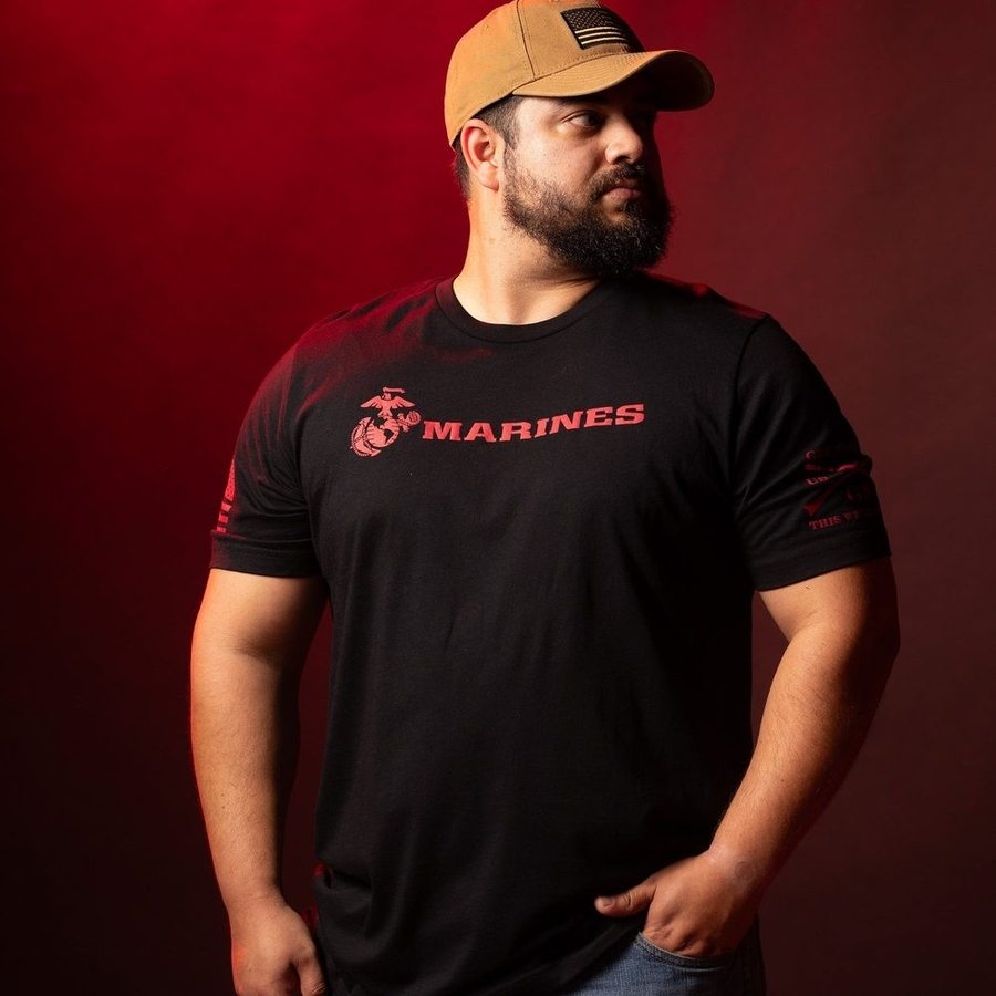 Grunt Style Tshirt - USMC - Lives Forever T-Shirt - Black