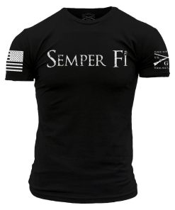 Grunt Style Tshirt - USMC - Semper Fi T-Shirt - Black 