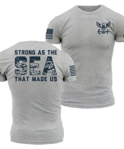 Grunt Style Tshirt - USN - Forged By The Sea - Athletic Heather 
