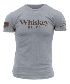 Grunt Style Tshirt - Whiskey Helps™ T-Shirt - Dark Heather Gray 