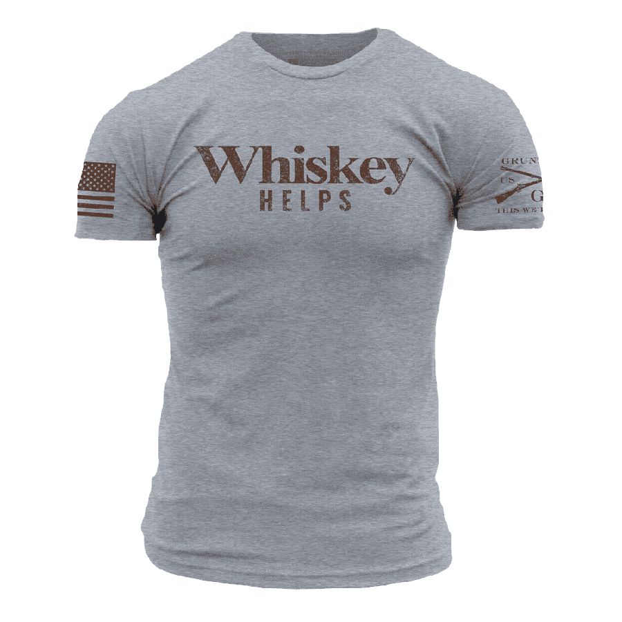 Grunt Style Tshirt - Whiskey Helps™ T-Shirt - Dark Heather Gray