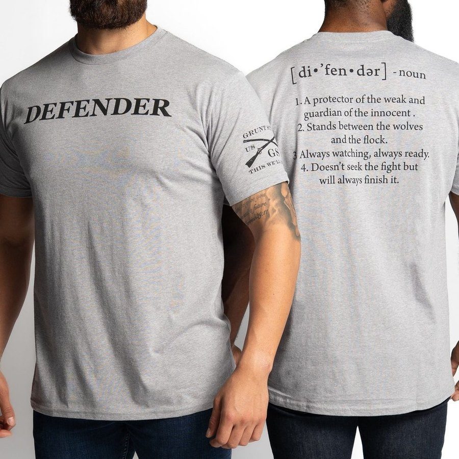 Grunt Style Tshirt - Defender Defined T-Shirt - Dark Heather Gray