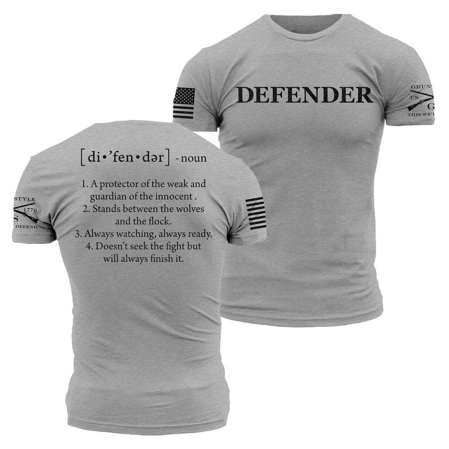 Grunt Style Tshirt - Defender Defined T-Shirt - Dark Heather Gray 